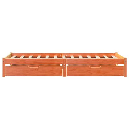 Bed Frame without Mattress Wax Brown 90x200 cm Solid Wood Pine
