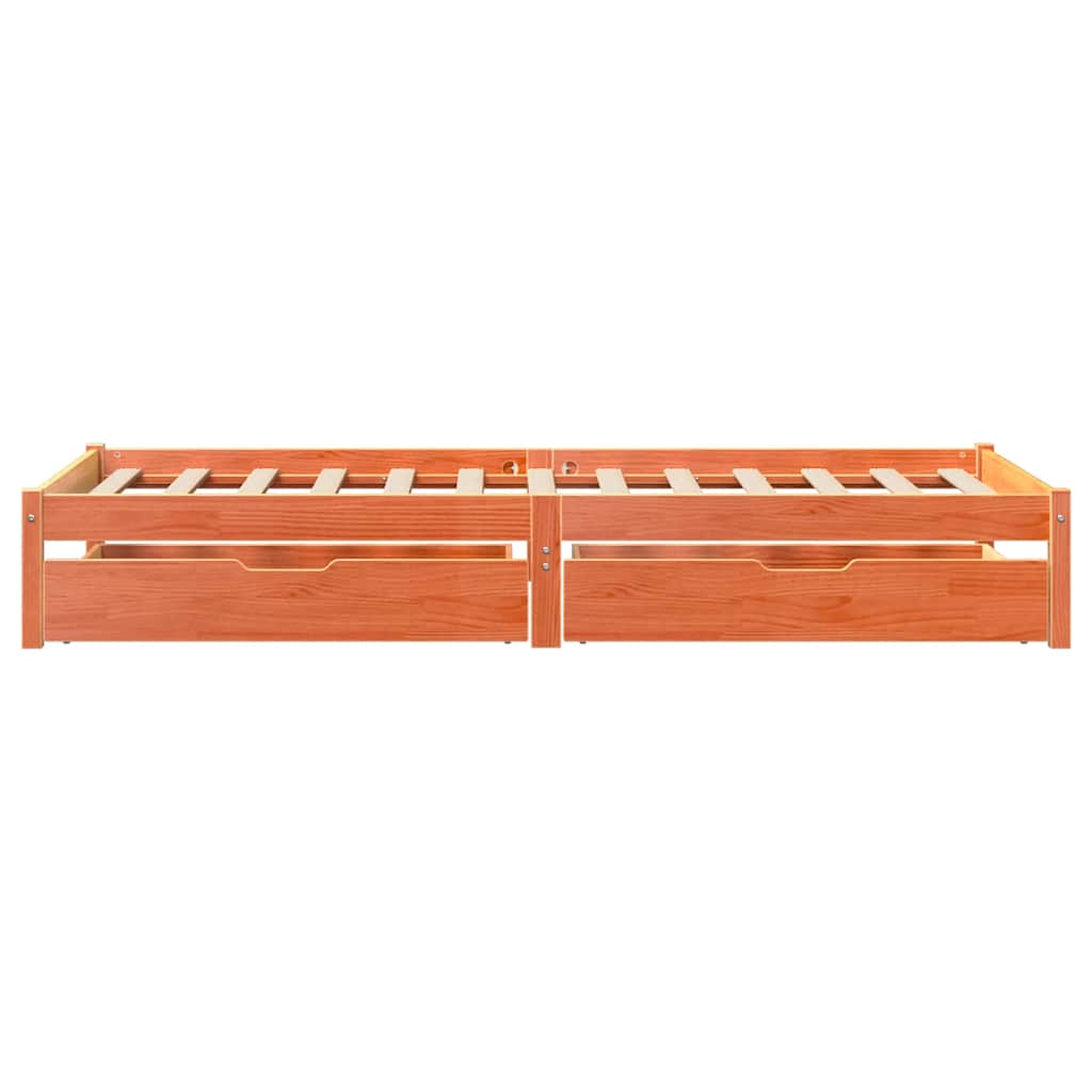 Bed Frame without Mattress Wax Brown 100x200 cm Solid Wood Pine