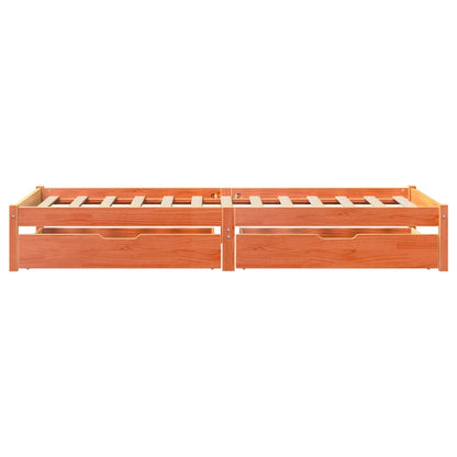 Bed Frame without Mattress Wax Brown 100x200 cm Solid Wood Pine