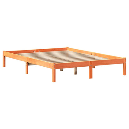 Bed Frame without Mattress Wax Brown 160x200 cm Solid Wood Pine