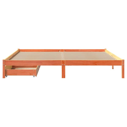 Bed Frame without Mattress Wax Brown 180x200 cm Super King Solid Wood Pine