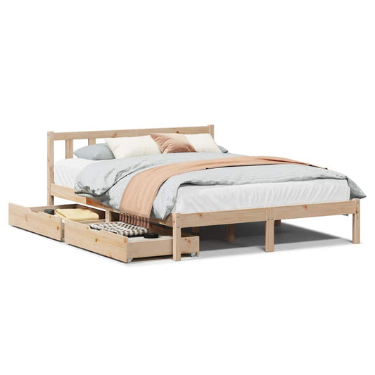 Bed Frame without Mattress 120x190 cm Small Double Solid Wood Pine