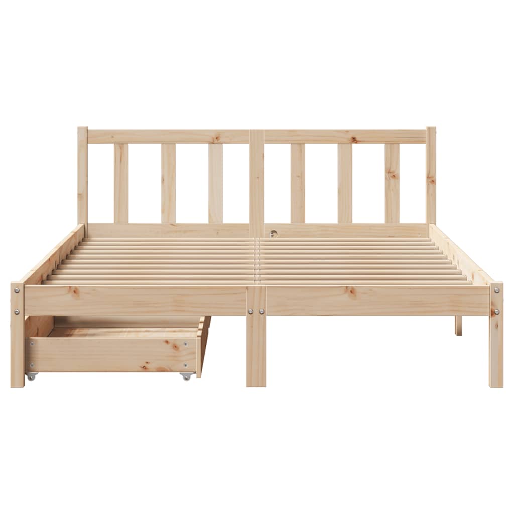 Bed Frame without Mattress 120x190 cm Small Double Solid Wood Pine
