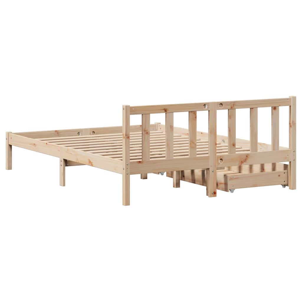 Bed Frame without Mattress 120x190 cm Small Double Solid Wood Pine