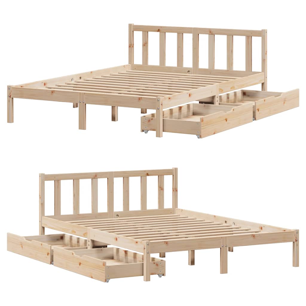 Bed Frame without Mattress 120x190 cm Small Double Solid Wood Pine