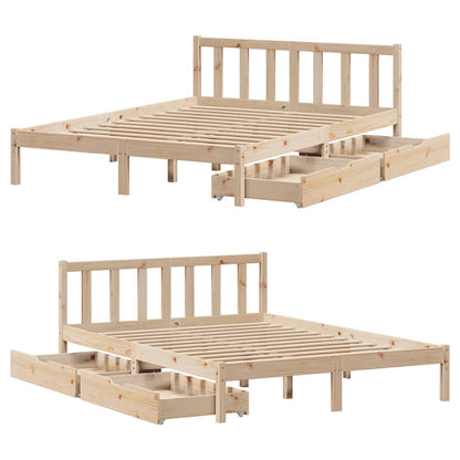 Bed Frame without Mattress 120x190 cm Small Double Solid Wood Pine