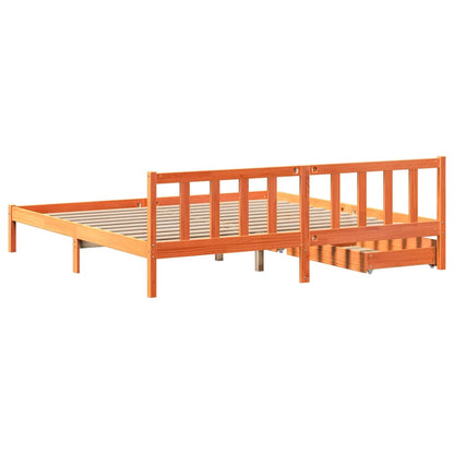 Bed Frame without Mattress Wax Brown 180x200 cm Super King Solid Wood Pine