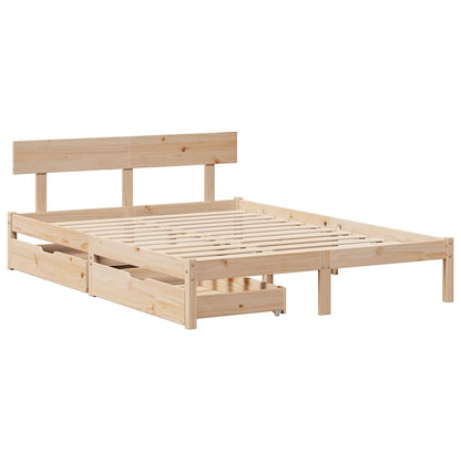 Bed Frame without Mattress 120x190 cm Small Double Solid Wood Pine