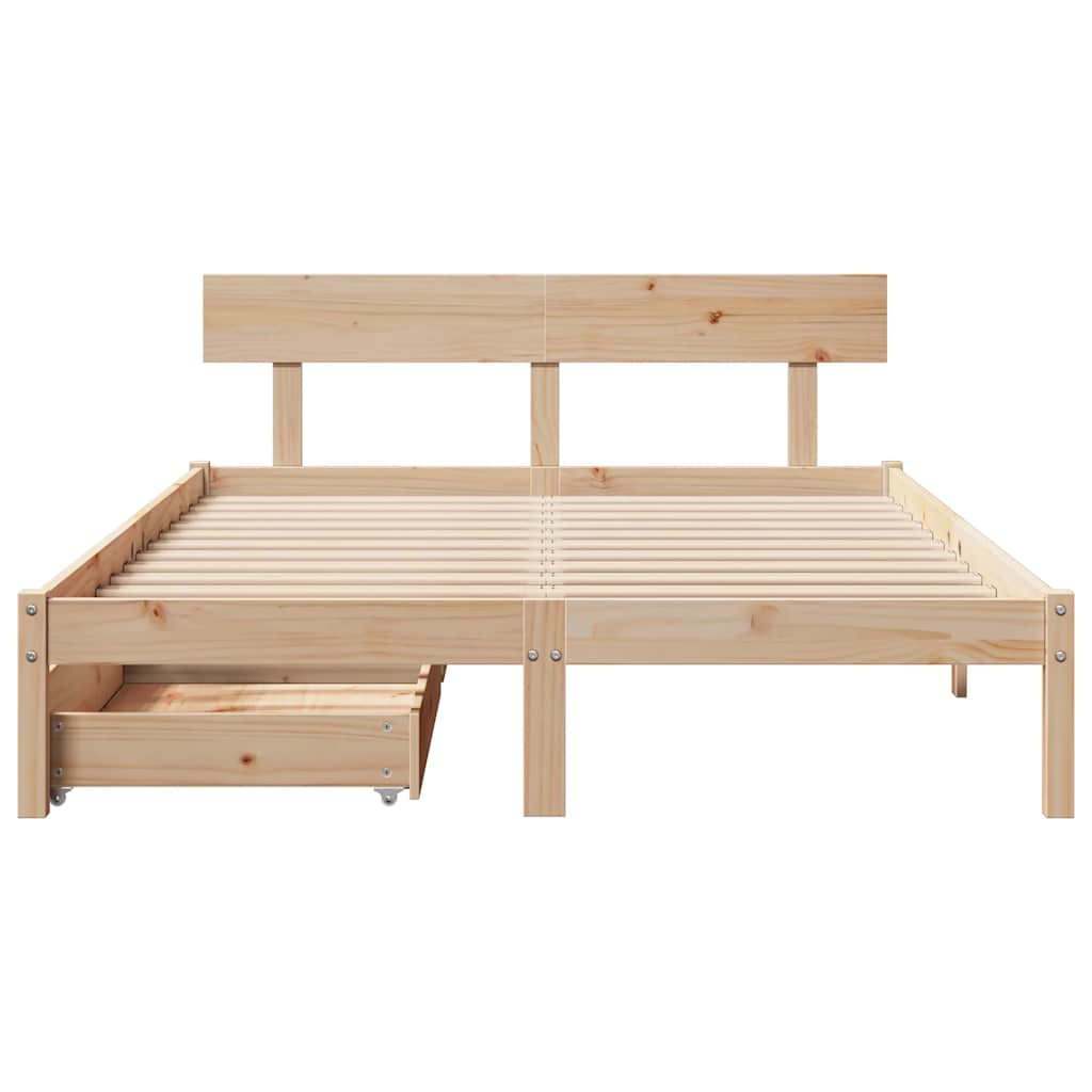 Bed Frame without Mattress 120x190 cm Small Double Solid Wood Pine