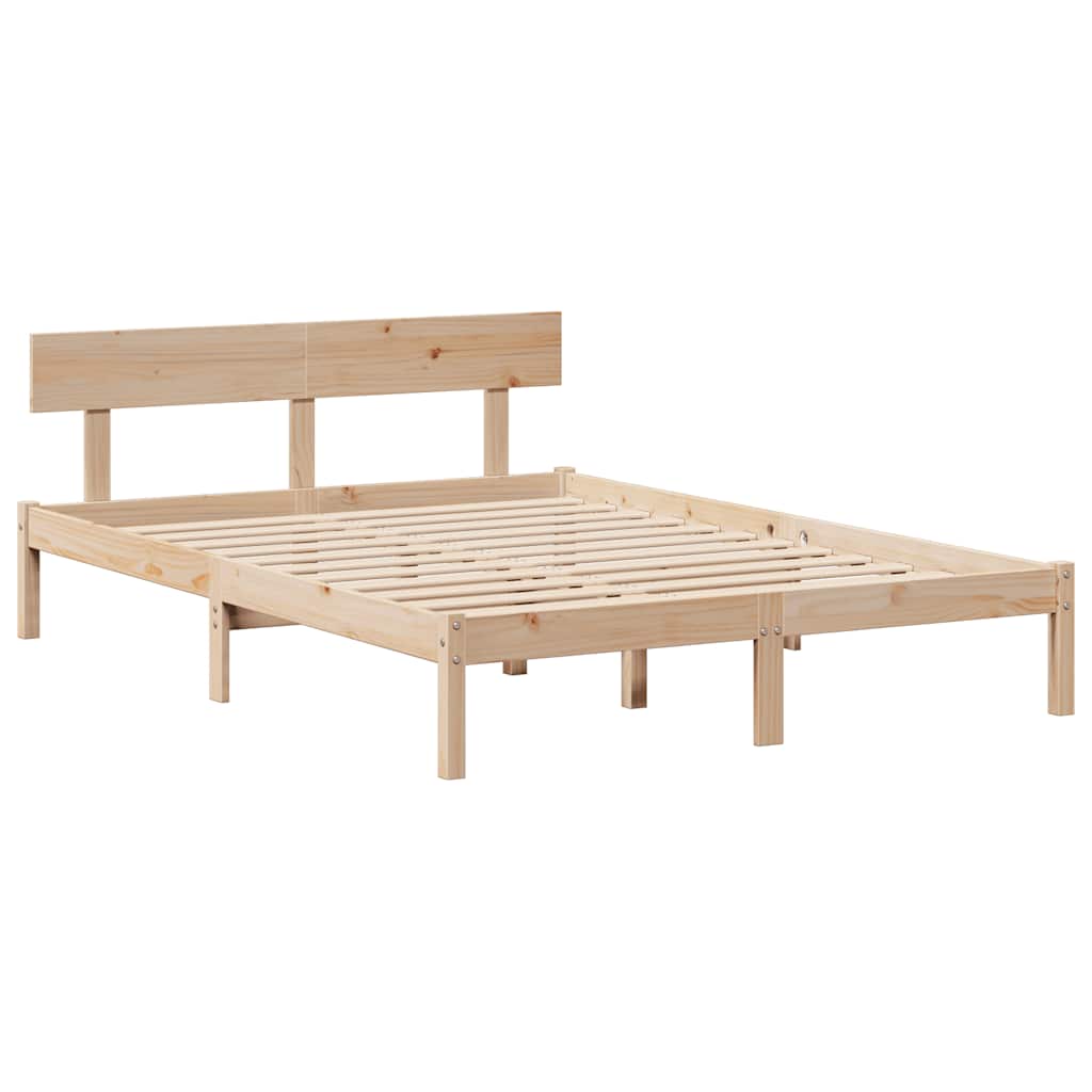 Bed Frame without Mattress 120x190 cm Small Double Solid Wood Pine