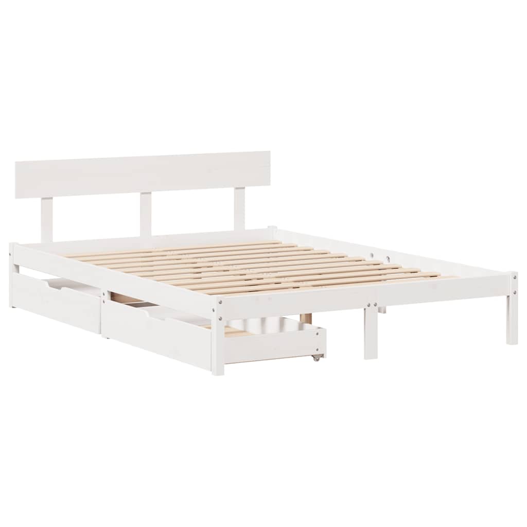 Bed Frame without Mattress White 120x190 cm Small Double Solid Wood Pine