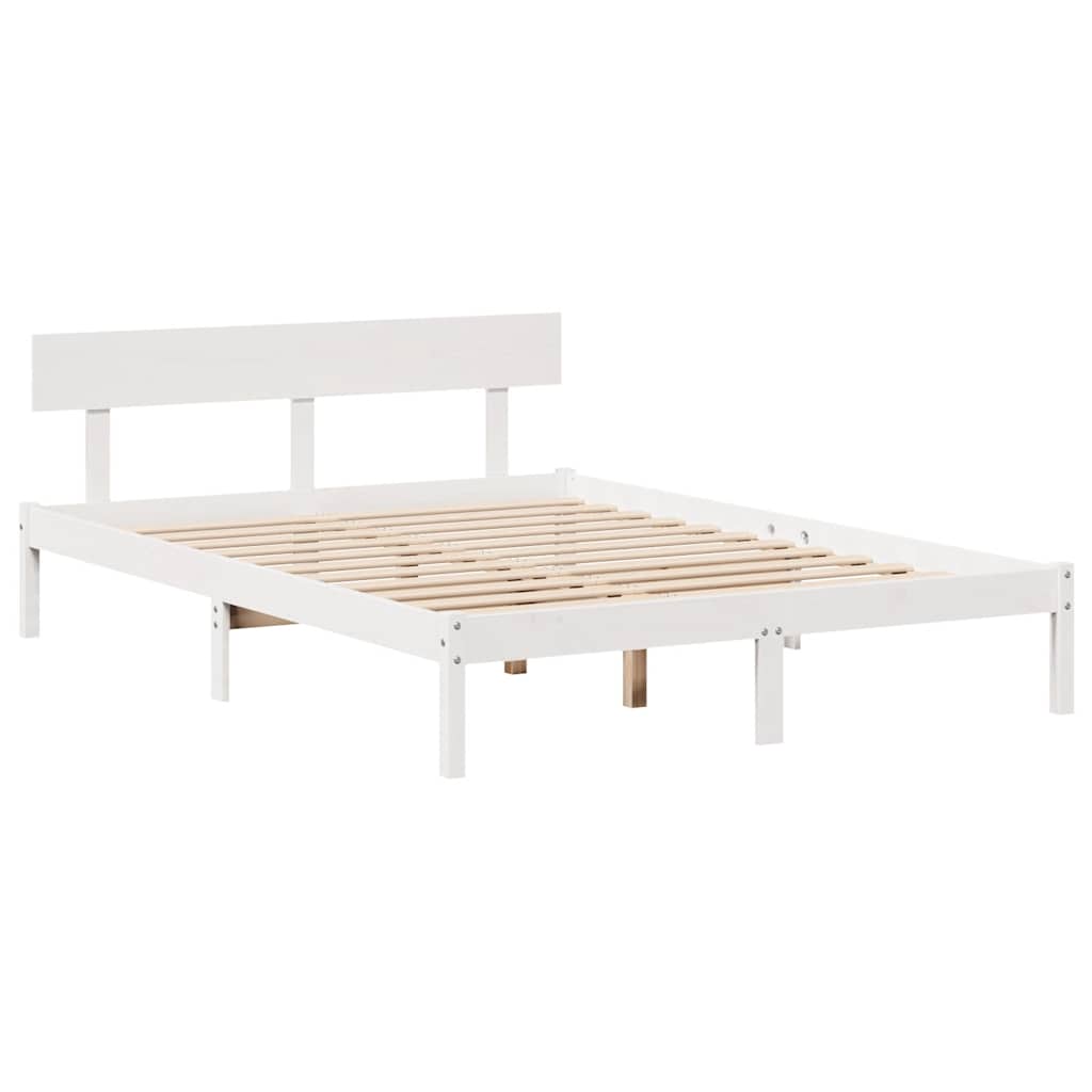 Bed Frame without Mattress White 120x190 cm Small Double Solid Wood Pine