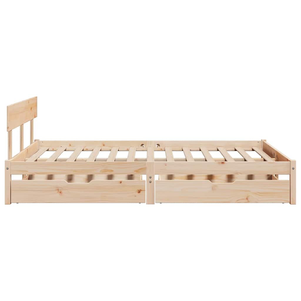 Bed Frame without Mattress 140x190 cm Solid Wood Pine