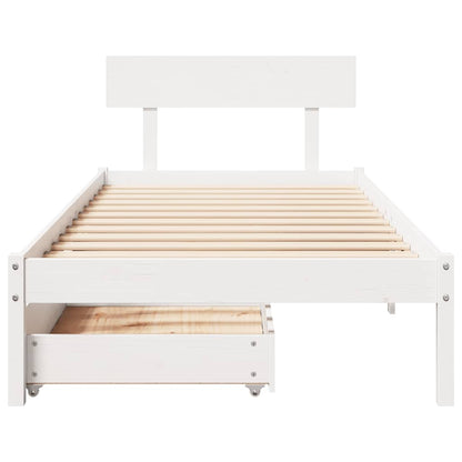 Bed Frame without Mattress White 100x200 cm Solid Wood Pine