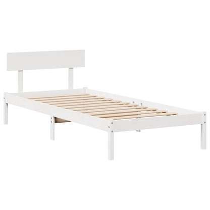 Bed Frame without Mattress White 100x200 cm Solid Wood Pine