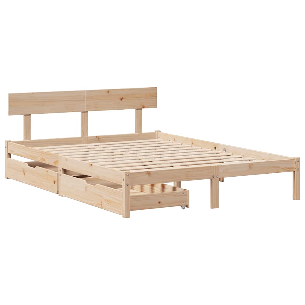 Bed Frame without Mattress 120x200 cm Solid Wood Pine
