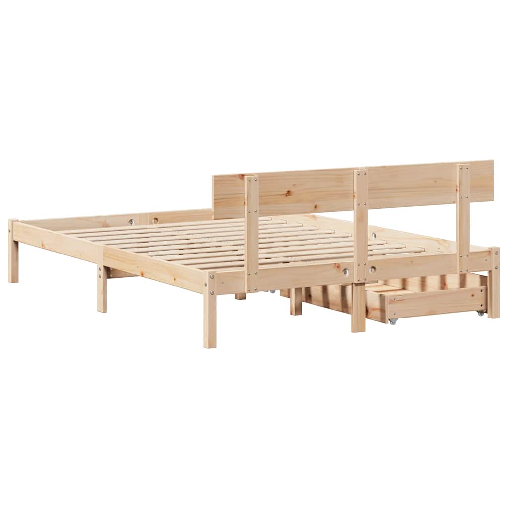 Bed Frame without Mattress 120x200 cm Solid Wood Pine