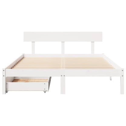 Bed Frame without Mattress White 120x200 cm Solid Wood Pine
