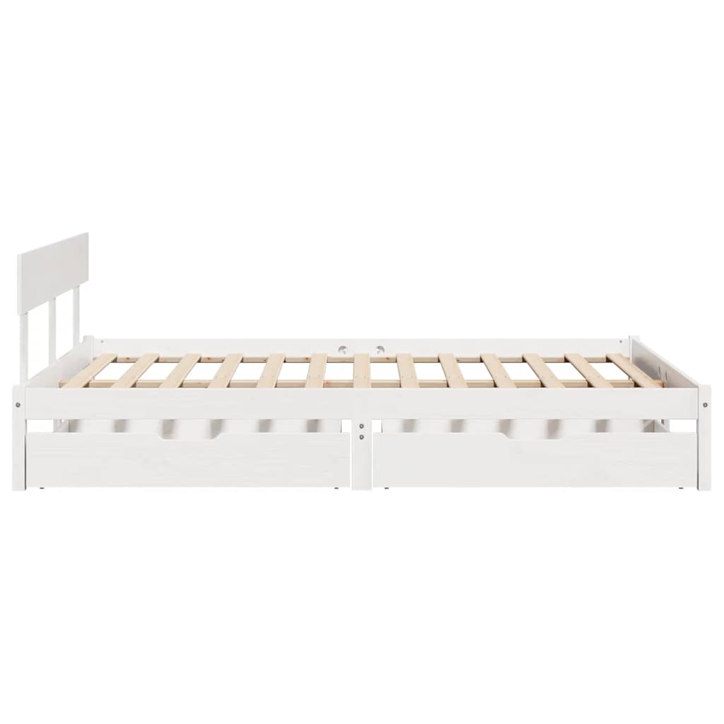 Bed Frame without Mattress White 120x200 cm Solid Wood Pine