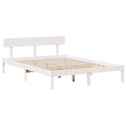 Bed Frame without Mattress White 120x200 cm Solid Wood Pine