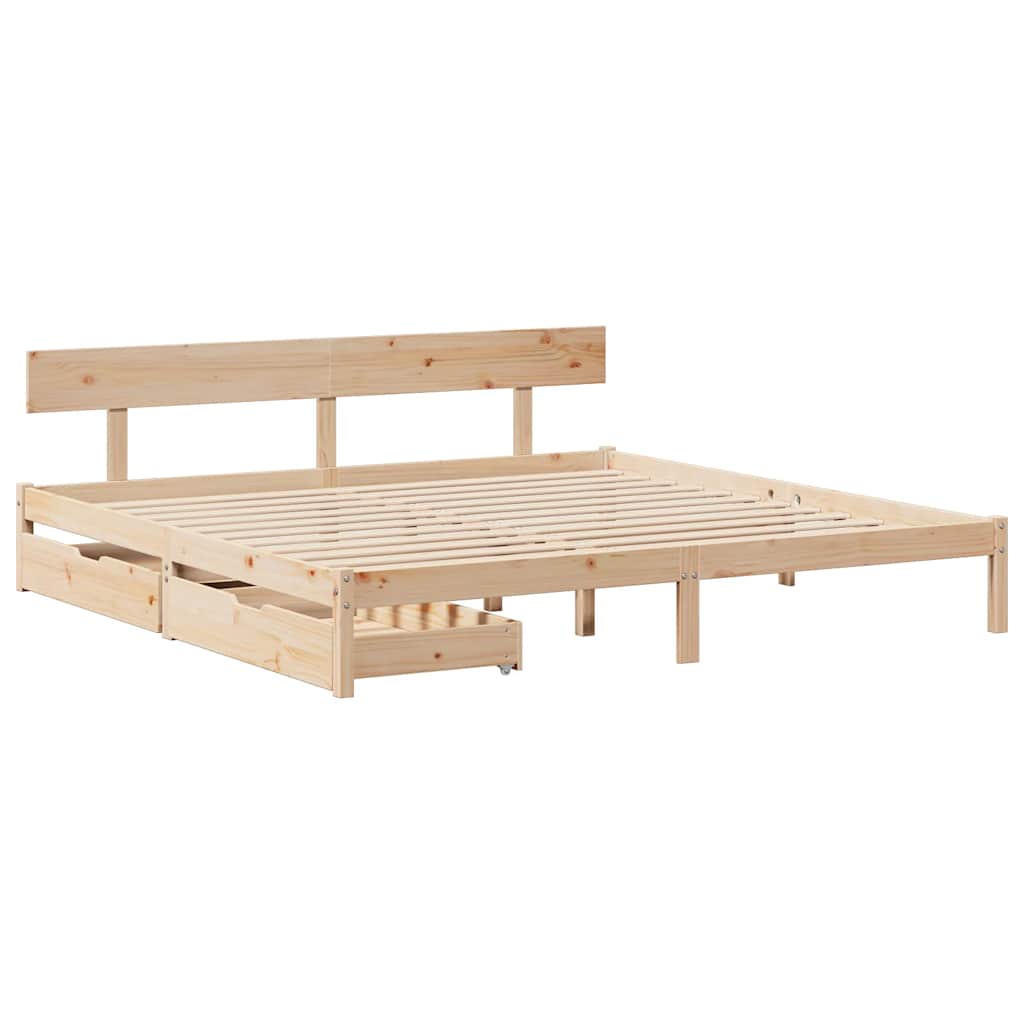 Bed Frame without Mattress 180x200 cm Super King Solid Wood Pine