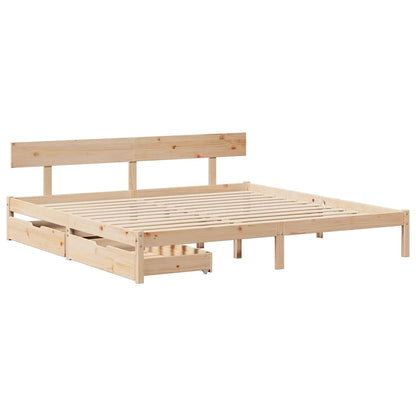 Bed Frame without Mattress 180x200 cm Super King Solid Wood Pine