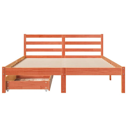 Bed Frame without Mattress Wax Brown 120x190 cm Small Double Solid Wood Pine