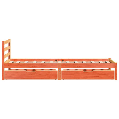 Bed Frame without Mattress Wax Brown 100x200 cm Solid Wood Pine