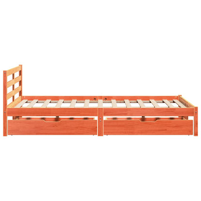 Bed Frame without Mattress Wax Brown 140x200 cm Solid Wood Pine