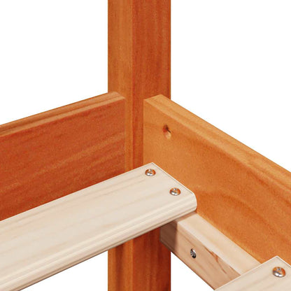 Bed Frame without Mattress Wax Brown 200x200 cm Solid Wood Pine