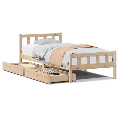 Bed Frame without Mattress 90x190 cm Single Solid Wood Pine