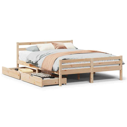 Bed Frame without Mattress 140x200 cm Solid Wood Pine