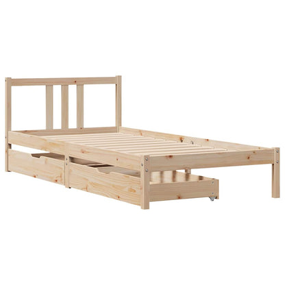 Bed Frame without Mattress 75x190 cm Small Single Solid Wood Pine