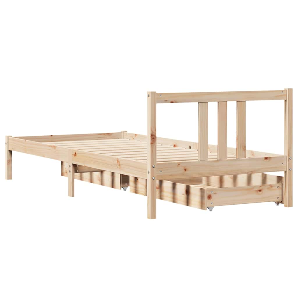 Bed Frame without Mattress 75x190 cm Small Single Solid Wood Pine
