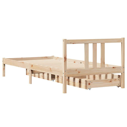 Bed Frame without Mattress 75x190 cm Small Single Solid Wood Pine