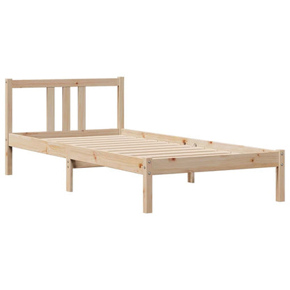 Bed Frame without Mattress 75x190 cm Small Single Solid Wood Pine