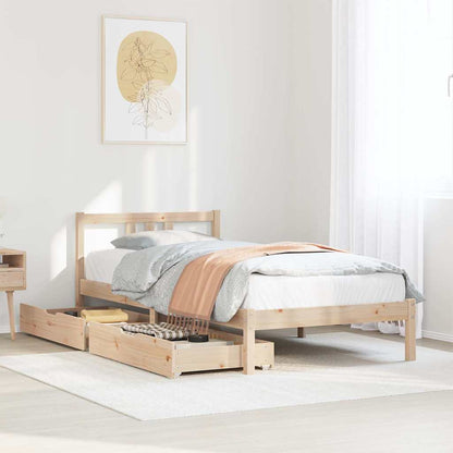Bed Frame without Mattress 75x190 cm Small Single Solid Wood Pine