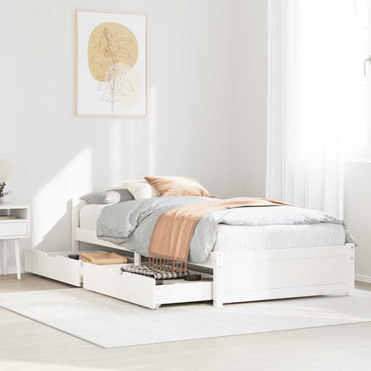 Bed Frame without Mattress White 90x190 cm Single Solid Wood Pine