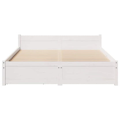 Bed Frame without Mattress White 120x200 cm Solid Wood Pine