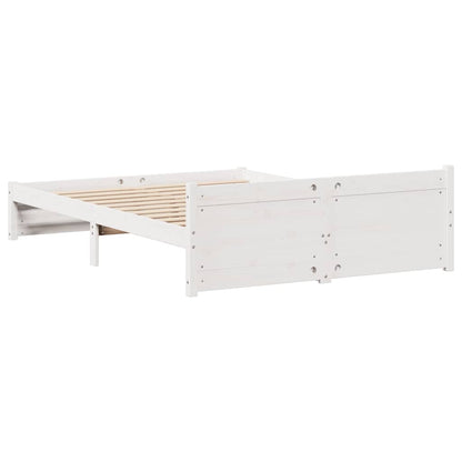 Bed Frame without Mattress White 120x200 cm Solid Wood Pine