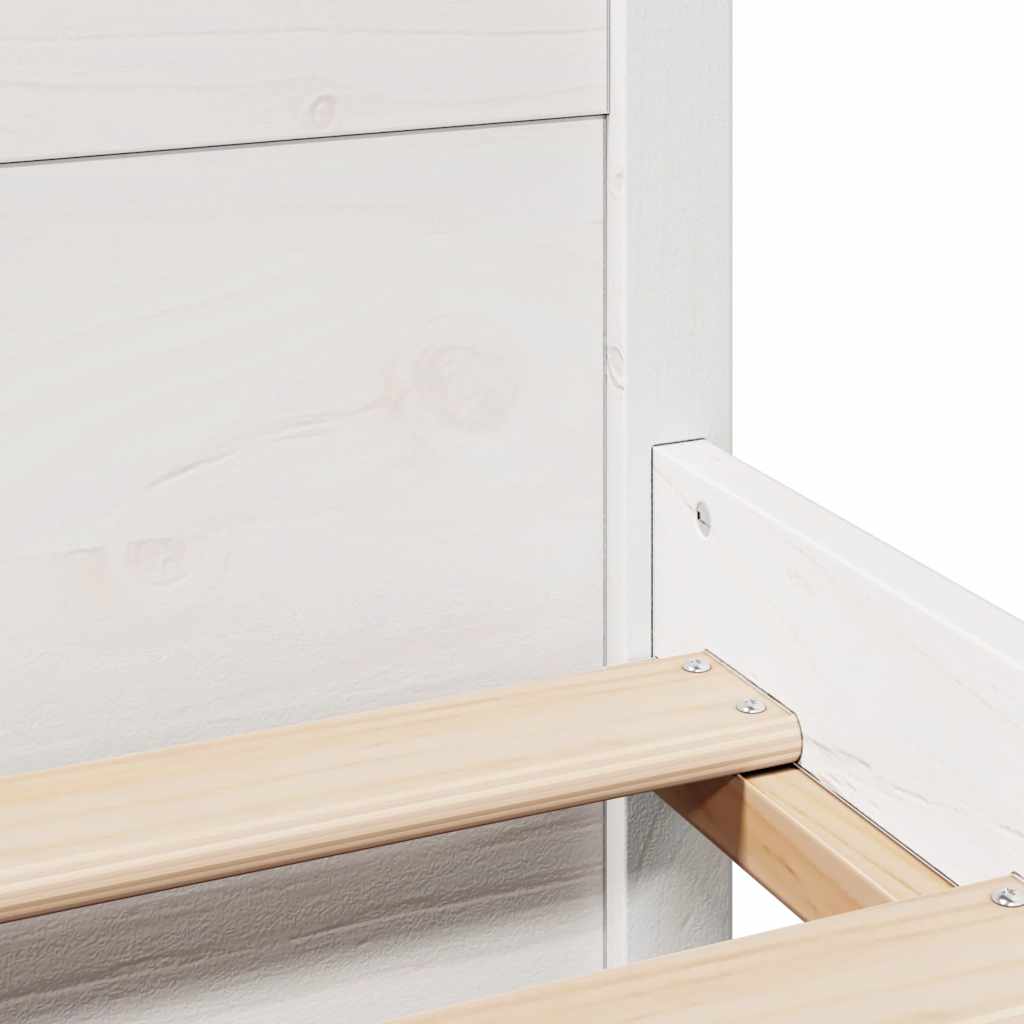 Bed Frame without Mattress White 150x200 cm King Size Solid Wood Pine