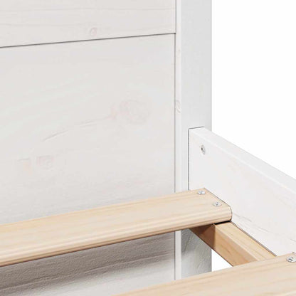Bed Frame without Mattress White 150x200 cm King Size Solid Wood Pine