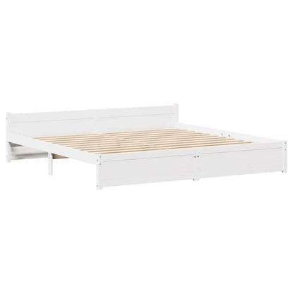 Bed Frame without Mattress White 160x200 cm Solid Wood Pine