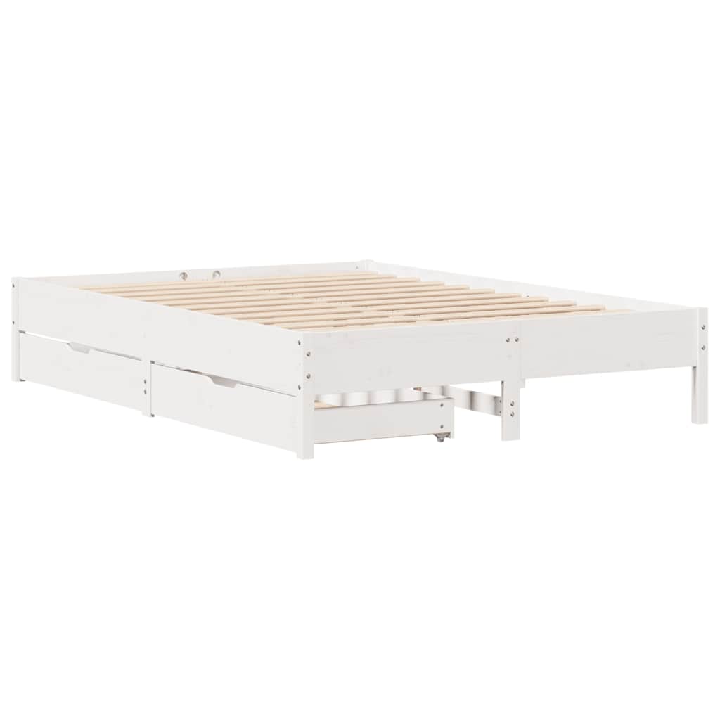 Bed Frame without Mattress White 160x200 cm Solid Wood Pine