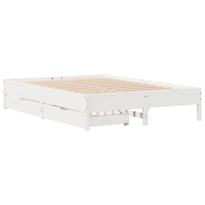 Bed Frame without Mattress White 160x200 cm Solid Wood Pine