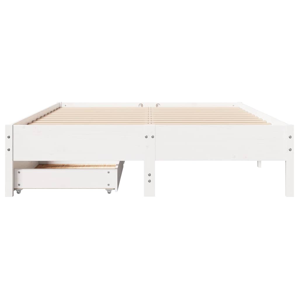 Bed Frame without Mattress White 160x200 cm Solid Wood Pine