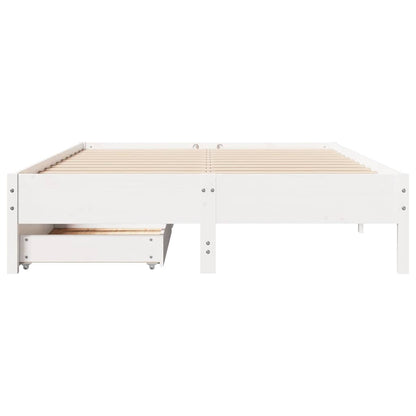 Bed Frame without Mattress White 160x200 cm Solid Wood Pine