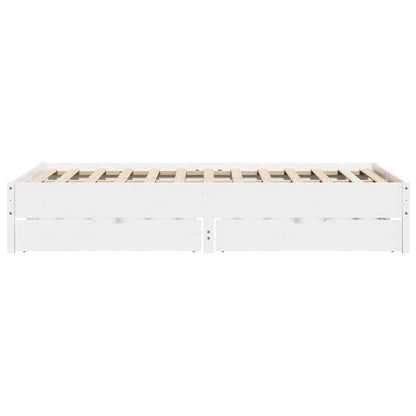 Bed Frame without Mattress White 160x200 cm Solid Wood Pine