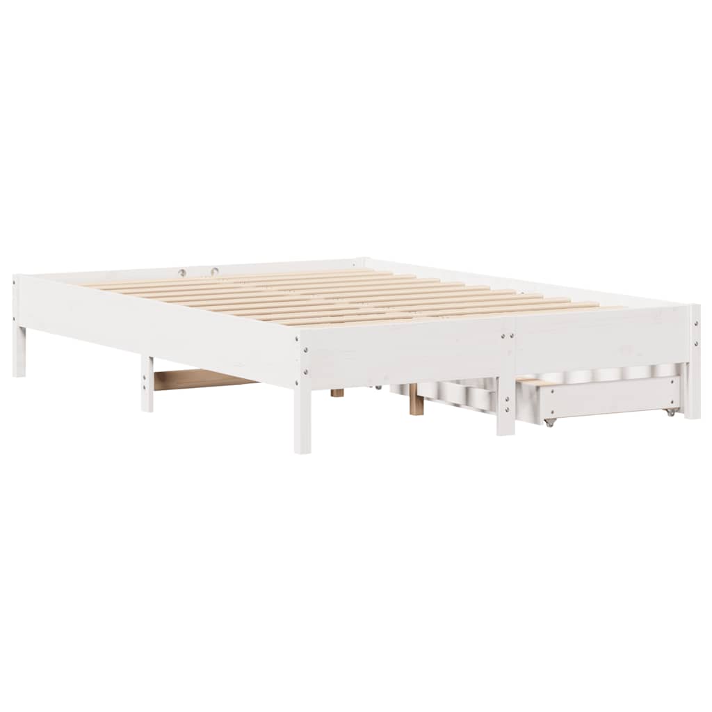 Bed Frame without Mattress White 160x200 cm Solid Wood Pine
