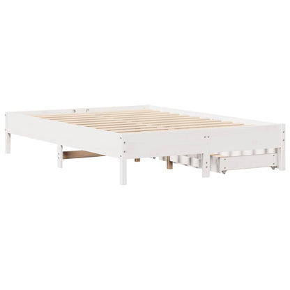 Bed Frame without Mattress White 160x200 cm Solid Wood Pine